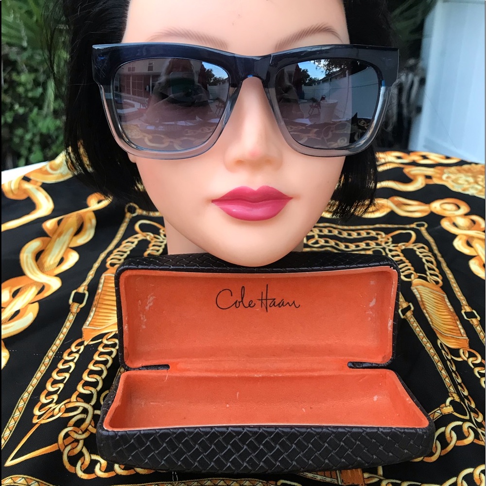Cole Haan Retro Wayfarer Two Tone Sunglasses